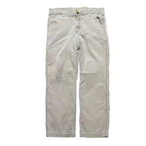Mens Y2K Carhartt Work Wear Tan Relaxed Fix Carpenter Pants Size 34x30